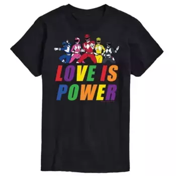 Футболка с принтом «Любовь — это сила» от Big & High Power Rangers Licensed Character, черный