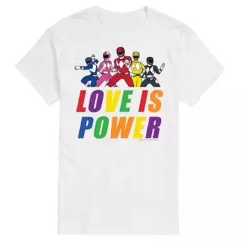 Футболка с принтом «Любовь — это сила» от Big & High Power Rangers Licensed Character, белый