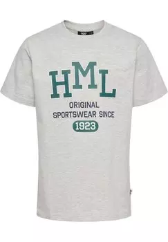 Футболка с принтом LUCAS S/S Hummel, цвет light grey/melange