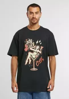 Футболка с принтом LUCK Mister Tee, черный
