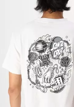 Футболка с принтом LUCKY DAY UNISEX Santa Cruz, белый