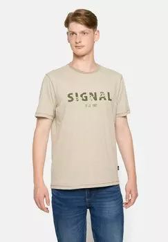 Футболка с принтом LUKE STRIPE Signal, бежевый