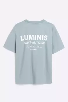 Футболка с принтом Luminis на спине для мальчиков River Island, синий