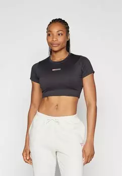 Футболка с принтом LUX BOLD CROP TEE Reebok, цвет black