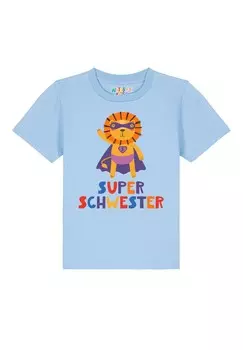 Футболка с принтом LWE SUPERSCHWESTER watapparel, светло-голубой