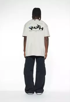 Футболка с принтом LY Lost Youth, светлый асфальт