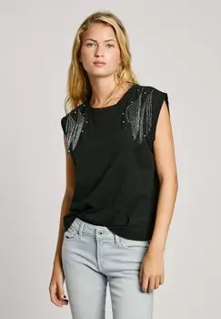 Футболка с принтом LYDIA Pepe Jeans, черный
