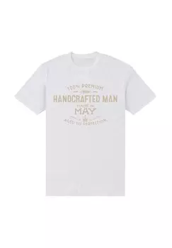 Футболка с принтом MADE IN MAY Henry Tiger, белый