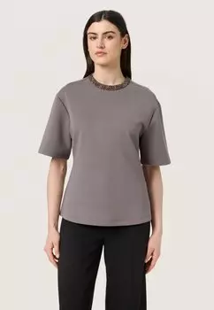 Футболка с принтом MAGANA EMBELLISHED Soaked in Luxury, серый