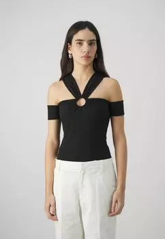 Футболка с принтом MAGLIA Patrizia Pepe, черный