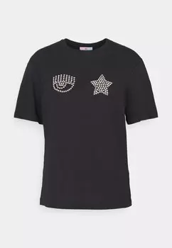 Футболка с принтом Magliette CHIARA FERRAGNI, черная