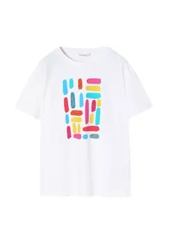 Футболка с принтом MALATI TATUUM, белый