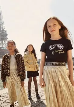 Футболка с принтом Manches Courtes Michael Kors Kids, черный