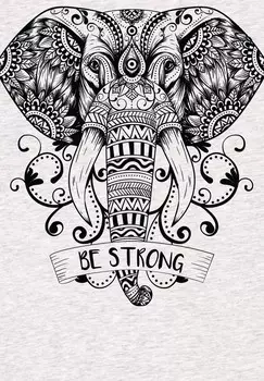 Футболка с принтом MANDALA ELEPHANT watapparel, цвет Mottled Light Grey