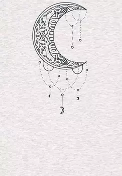 Футболка с принтом MANDALA MOON watapparel, цвет Mottled Light Grey