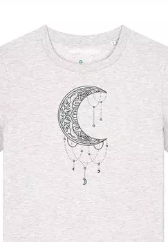 Футболка с принтом MANDALA MOON watapparel, серый