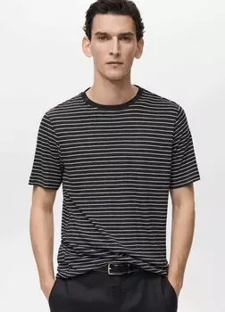 Футболка с принтом Mango, черный