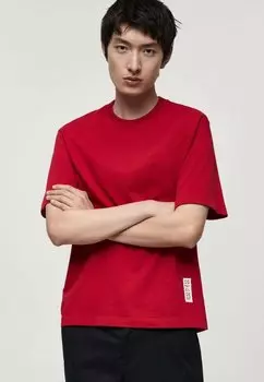 Футболка с принтом Mango, красный