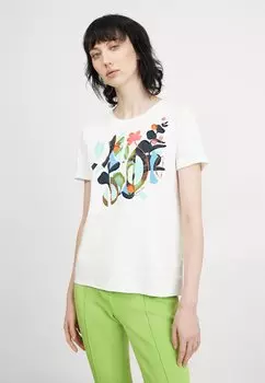 Футболка с принтом Marc Cain, кремовый