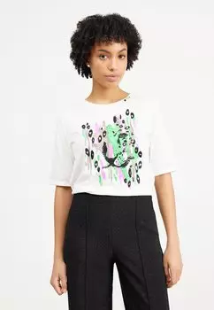 Футболка с принтом Marc Cain, кремовый