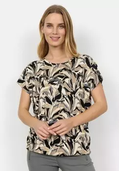 Футболка с принтом MARICA AOP Soyaconcept, цвет black combi