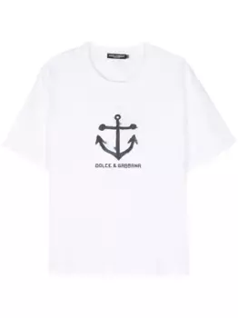 Футболка с принтом Marina DOLCE & GABBANA, белый