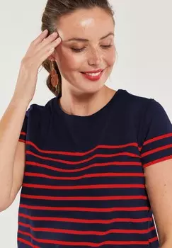 Футболка с принтом MARINIRE ETEL Armor lux, темно-синий