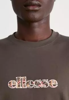 Футболка с принтом Marlo Ellesse, темно-коричневая