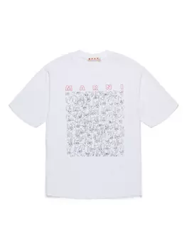 Футболка с принтом Marni Kids, белый