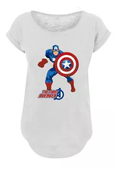 Футболка с принтом MARVEL AVENGERS CAPTAIN AMERICA THE FIRST AVENGER F4NT4STIC, белый