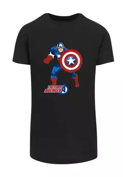 Футболка с принтом MARVEL AVENGERS CAPTAIN AMERICA THE FIRST AVENGER F4NT4STIC, черный