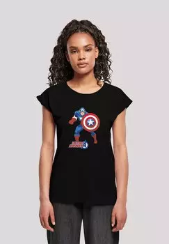 Футболка с принтом MARVEL AVENGERS CAPTAIN AMERICA THE FIRST AVENGER F4NT4STIC, черный