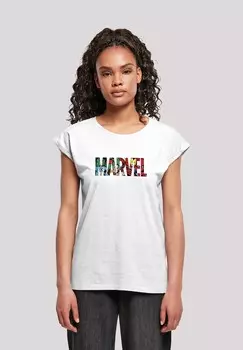 Футболка с принтом MARVEL AVENGERS LOGO CHARACTER INFILL F4NT4STIC, белый