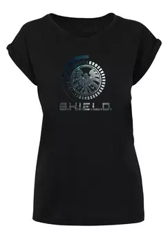 Футболка с принтом MARVEL AVENGERS SHIELD CIRCUITS F4NT4STIC, черный