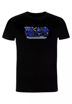 Футболка с принтом MARVEL BLACK PANTHER WAKANDA FOREVER WAKANDA FOREVER PATTERN Marvel, черный