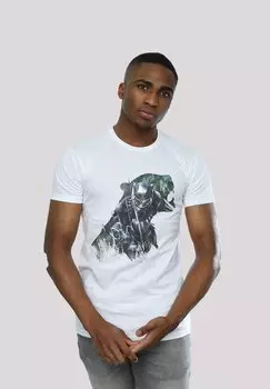 Футболка с принтом Marvel Black Panther Wild Silhouette Premium Superhelden Iron F4NT4STIC, белый