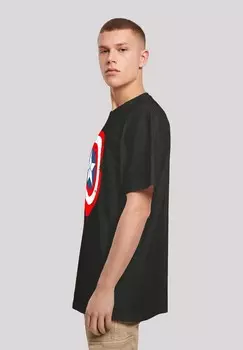 Футболка с принтом MARVEL CAPTAIN AMERICA CIVIL WAR DISTRESSED SHIELD F4NT4STIC, черный