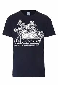 Футболка с принтом MARVEL COMICS AVENGERS LOGOSHIRT, темно-синий