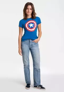 Футболка с принтом MARVEL COMICS CAPTAIN AMERICA LOGOSHIRT, синий