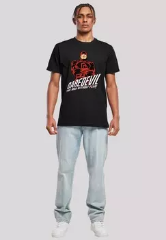 Футболка с принтом MARVEL DAREDEVIL SLOGAN F4NT4STIC, черный