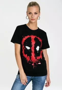 Футболка с принтом MARVEL DEADPOOL FACE LOGOSHIRT, черный
