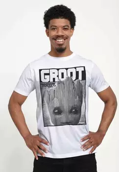 Футболка с принтом MARVEL GROOT BOLDEN UNISEX Henry Tiger, белый