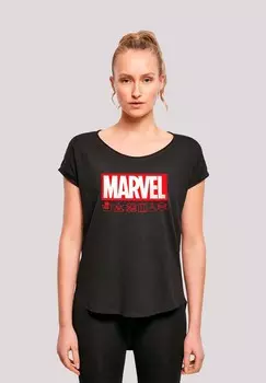 Футболка с принтом MARVEL LOGO WASCHSYMBOLE PREMIUM SUPERHELDEN IRON MAN CAPTAIN F4NT4STIC, черный