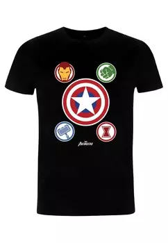Футболка с принтом MARVEL SHIELD CLUB Marvel, черный