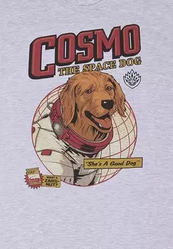 Футболка с принтом MARVEL STUDIOS GUARDIANS OF THE GALAXY COSMO THE SPACE DOG Henry Tiger, цвет Mottled Light Grey