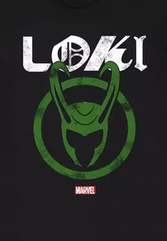 Футболка с принтом MARVEL STUDIOS LOKI DISTRESSED LOGO Henry Tiger, черный
