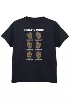 Футболка с принтом MARVEL UARDIANS OF THE GALAXY GROOT TODAY'S MOOD ABSOLUTE CULT, цвет black