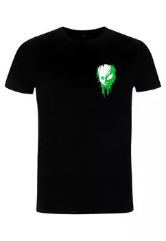 Футболка с принтом MARVEL VENOMIZED GROOT BADGE Marvel, черный