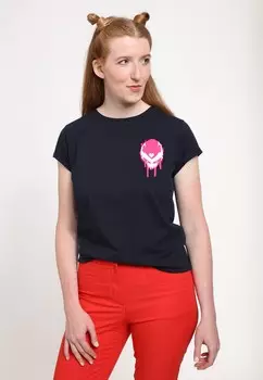 Футболка с принтом MARVEL VENOMIZED PINK BADGE Henry Tiger, темно-синий