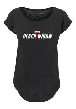 Футболка с принтом MARVEL WIDOW MOVIE LOGO PREMIUM SUPERHELDEN IRON MAN CAP F4NT4STIC, черный